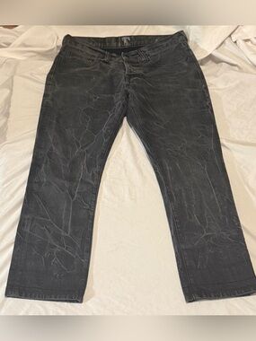 PRPS Goods & Co Demon Fit Slim Straight Black Crinkle Wash Jeans 30